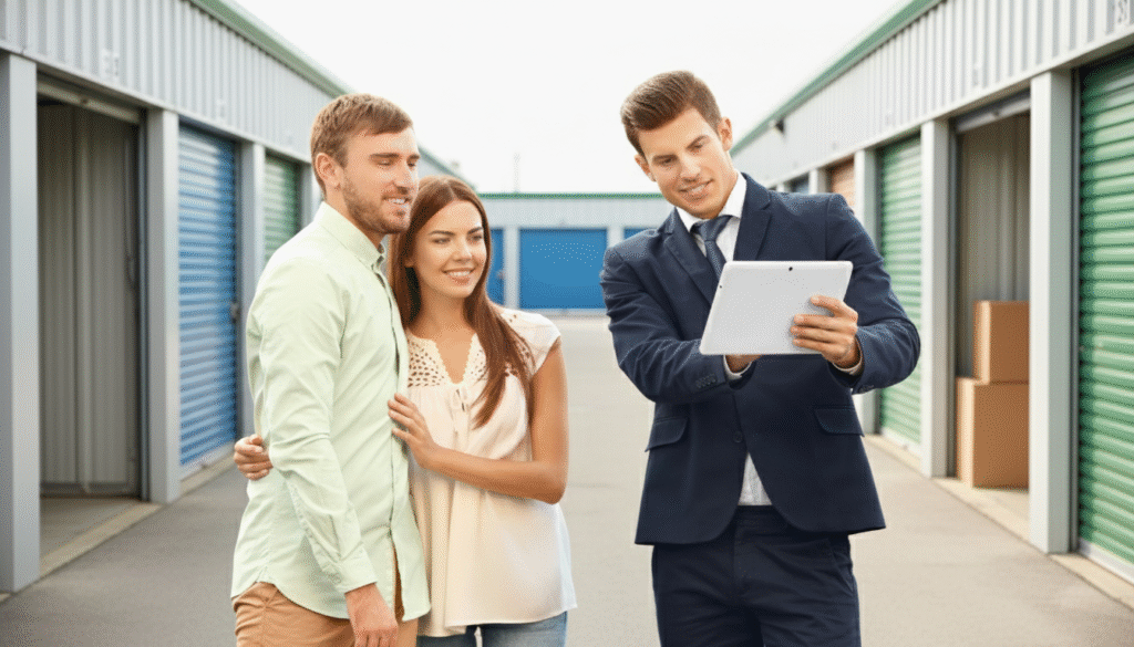 A man promoted to his renter a tenant protection plan to their self storage