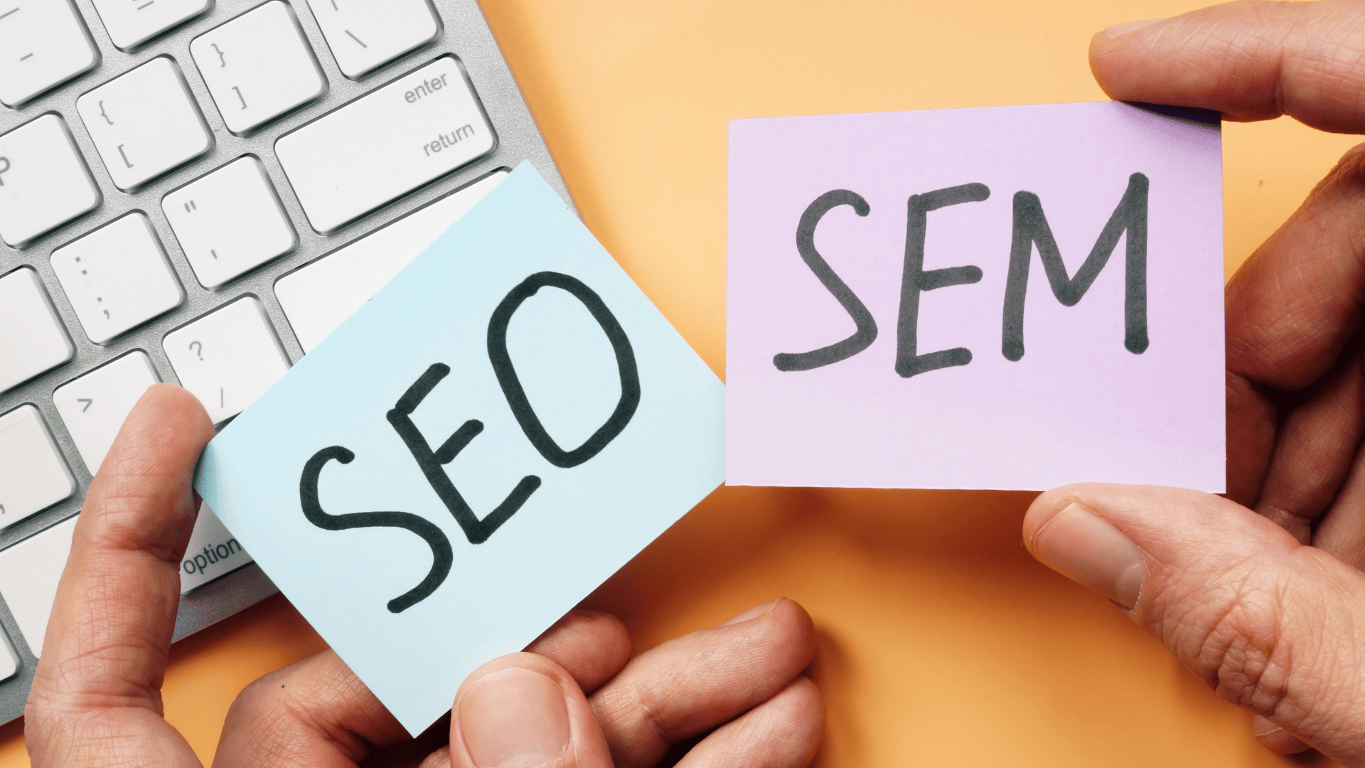 Self Storage SEO vs SEM comparison showing organic search and paid advertising strategies.
