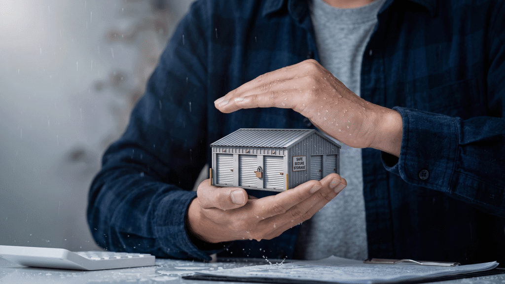 Protecting self storage facility from water damage during heavy rain