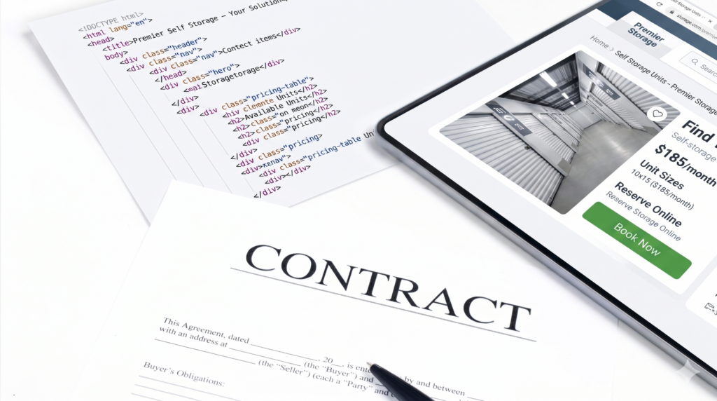 Self storage website contract